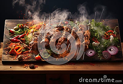 Barbecue.Grilled meat steak. Food and cuisine concept Stock Photo