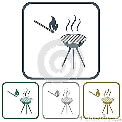 The barbecue icon Vector Illustration