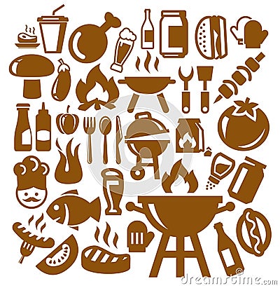 Barbecue icons Vector Illustration