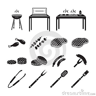 Barbecue icons set Stock Photo