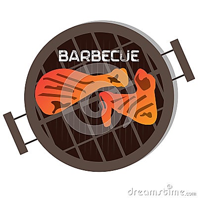 Barbecue label Cartoon Illustration