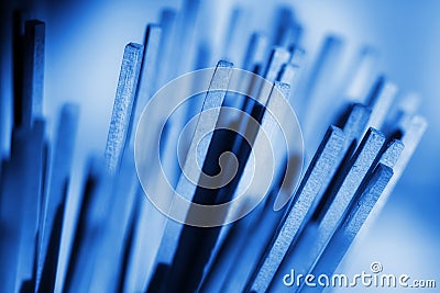 Barbecue matches blue tinted Stock Photo