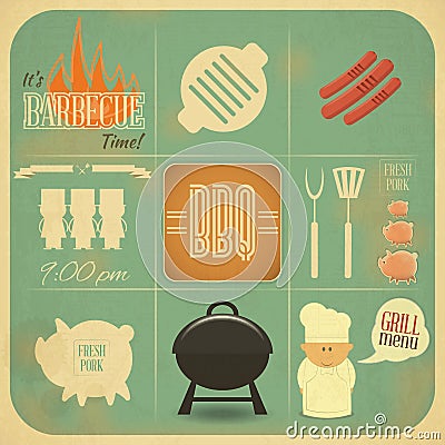 Barbecue Menu BBQ Vector Illustration