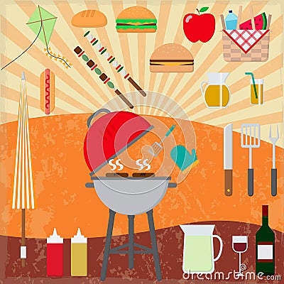 Barbecue Party day Vector Illustration