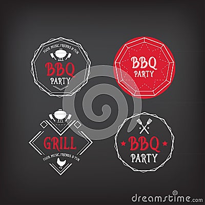 Barbecue party icon. BBQ menu design. Vector Illustration