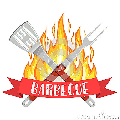 Barbecue party logo Vector Illustration