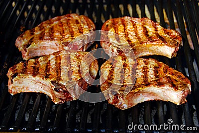 Barbecue Pork chops Stock Photo