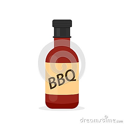 Barbecue sauce bottle icon Vector Illustration