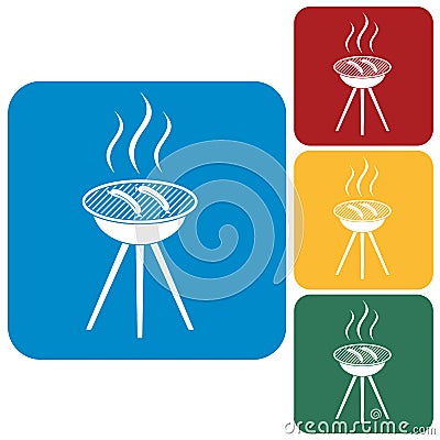 Barbecue sausage icon Vector Illustration