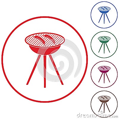 Barbecue sausage icon Vector Illustration