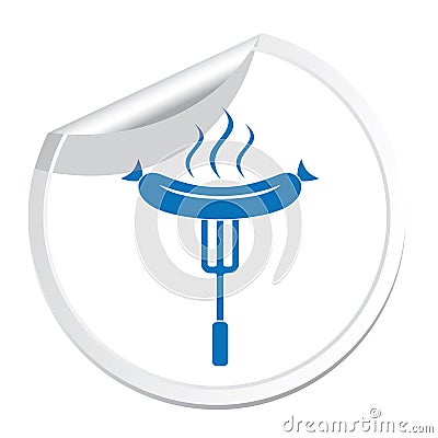 Barbecue sausage icon Vector Illustration