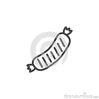 Barbecue sausage line icon Vector Illustration