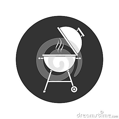 Barbecue sign in the circle Cartoon Illustration