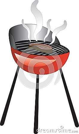 Barbecue Smoke Grill Vector Illustration