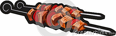 Barbecue steel Skewers Vector Illustration