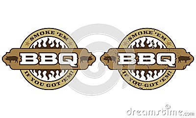 Barbecue Symbol with flames Vector Illustration