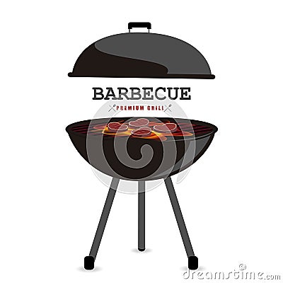 Barbecue vector with shadow illustration Vector Illustration