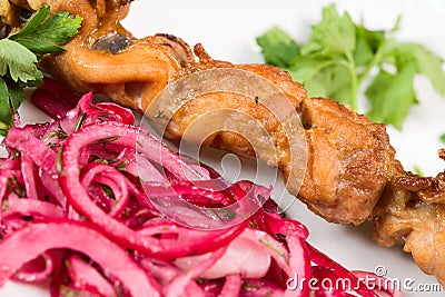 Barbecue and vegetables Stock Photo