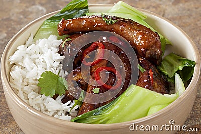Barbecued Pork Ribs Stock Photo