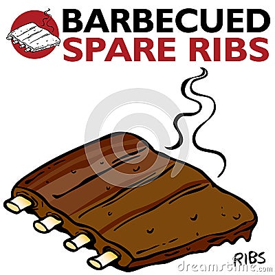 Barbecued Spare Ribs Vector Illustration
