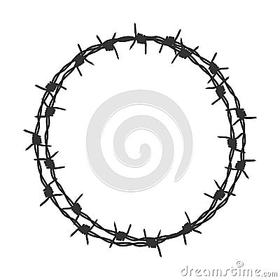 Barbed wire circle graphic sign Cartoon Illustration