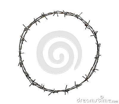 Barbed wire circle Stock Photo