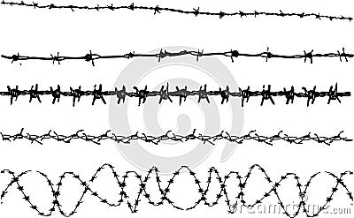 Barbed Wire elements 3 Vector Illustration