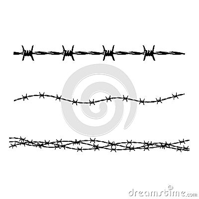 Barbed wire elements vector illustration Vector Illustration