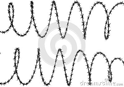 Barbed wire fence protection properties Stock Photo