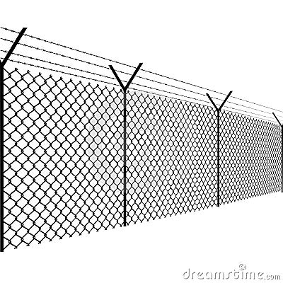 Barbed wire fence vector illustration Vector Illustration
