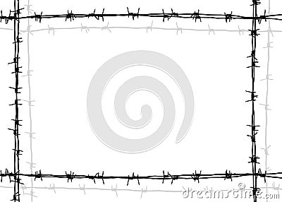 Barbed wire frame Stock Photo