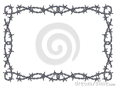 Barbed wire frame vector Vector Illustration