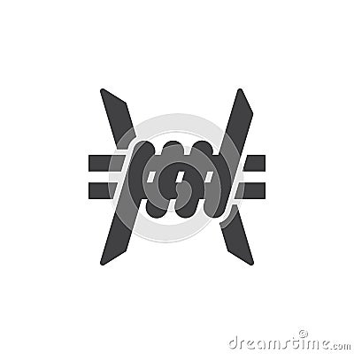 Barbed Wire icon vector Vector Illustration