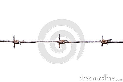 Barbed wire isolate. Stock Photo