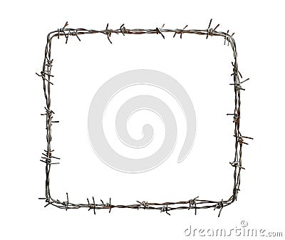 Barbed wire square Stock Photo