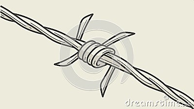 Barbed wire strand, security wire, sharp fence element design. vector design Generative AI Vector Illustration