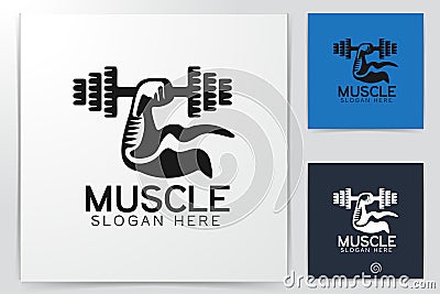 Barbel Gym Dumbbell fitness Hand biceps Logo Designs Inspiration, Vector Illustration Vector Illustration