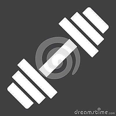Barbell glyph icon, fitness and sport, dumbbell Vector Illustration