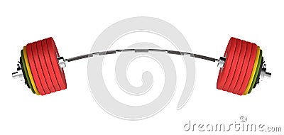 Bent or curved olympic barbell for strength training Stock Photo