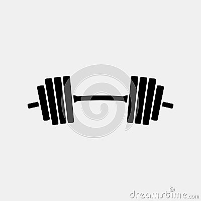 Barbell icon logo design. weight training equipment symbol Vector Illustration