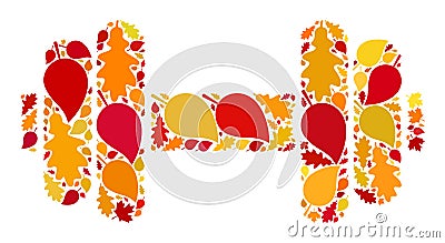 Barbell V5 Autumn Mosaic Icon with Fall Leaves Stock Photo