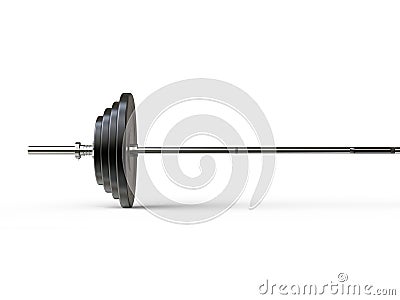 Barbell weight with various weight plates on it - cut shot Stock Photo