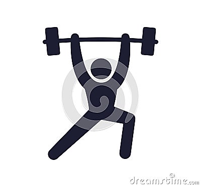 Barbell weightlifting training vector icon Vector Illustration