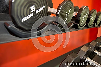 Barbells gym equipment Editorial Stock Photo