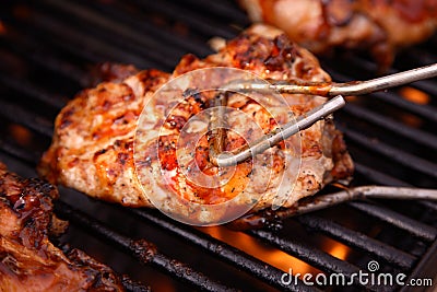 Barbeque Chicken on the Grill Stock Photo