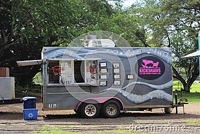 Barbeque Food Truck in Kauaii, Hawaii, USA Editorial Stock Photo