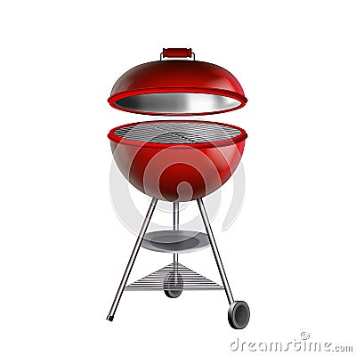 Barbeque Grill Equipment For Frying Meat Vector Vector Illustration
