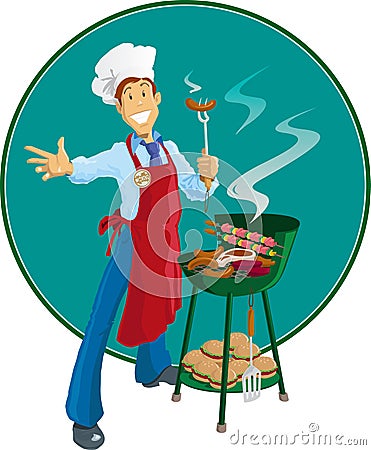 Barbeque Man Stock Photo