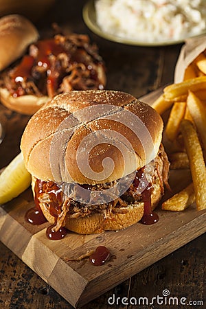 Barbeque Pulled Pork Sandwich Stock Photo