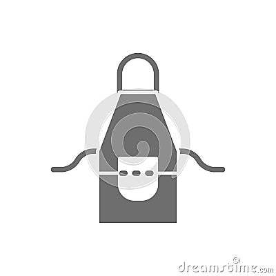 Barber apron, hairdresser grey icon. Isolated on white background Vector Illustration